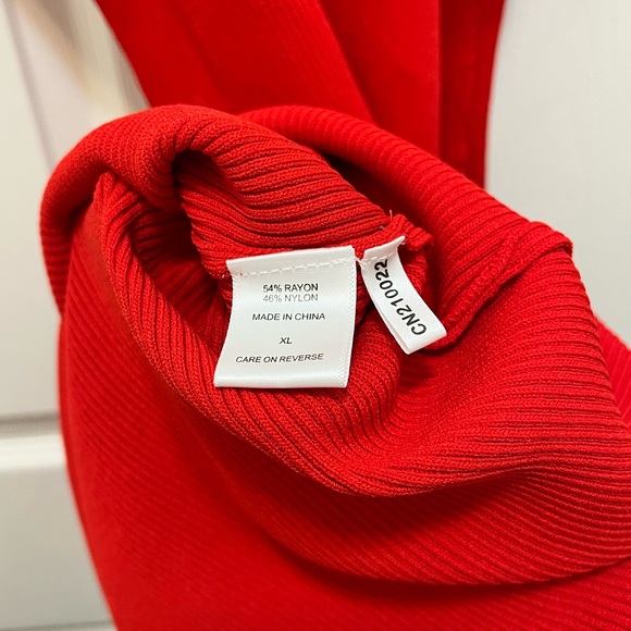 NWT Gabrielle Union NY & Company red halter ribbed dress Size XL - Picture 6 of 6